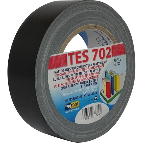 Nastro Adesivo Telato Scotch Plastificato Nero 38x25m Syrom