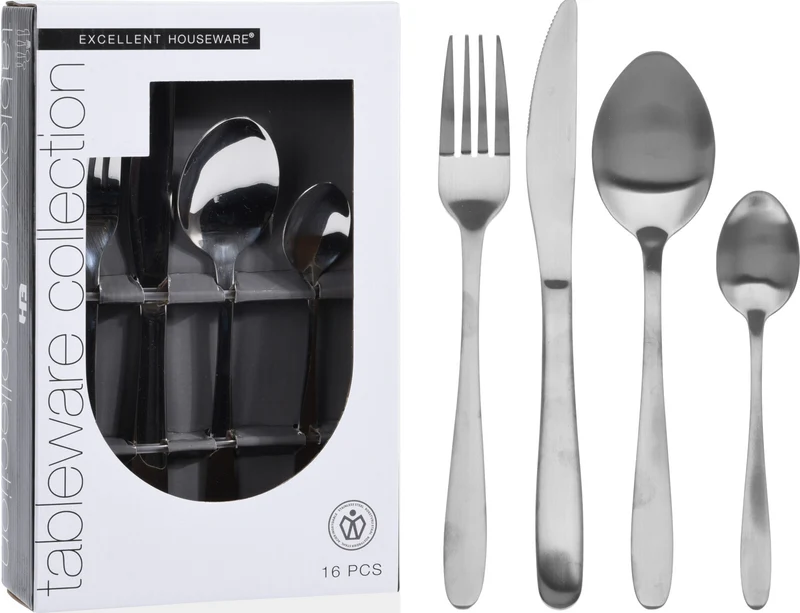 Servizio In Acciaio Inox Set Posate 16pz