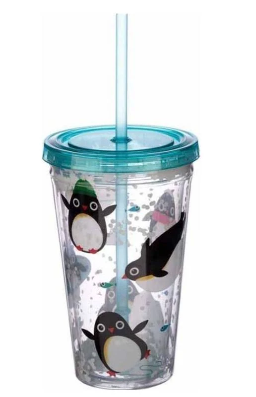 Bicchiere Doppia Parete Pinguini in Plastica