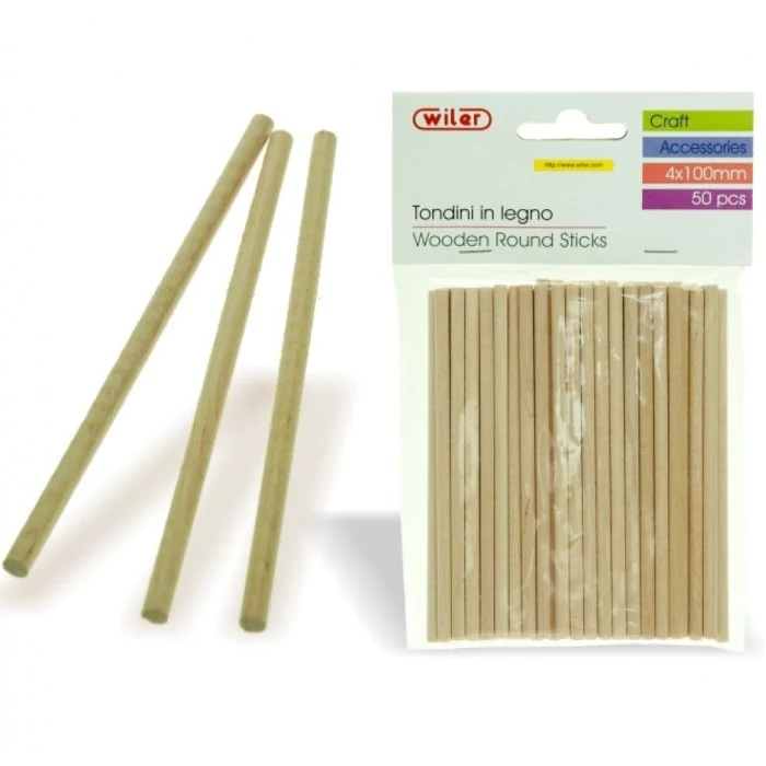 Tondini in Legno 4x100mm 50pz.