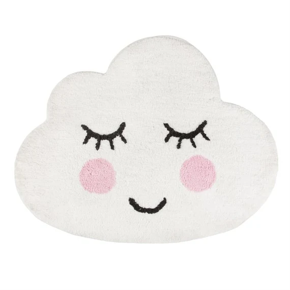 Tappeto Bianco Nuvola Sorridente Sogni D'Oro
