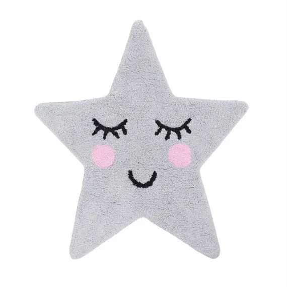 Tappeto Grigio Stella Sorridente Sogni D'Oro