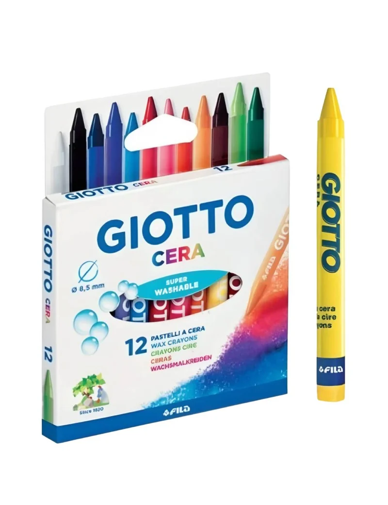 Pastelli A Cera Giotto Lavabili Scatola Da 12pz