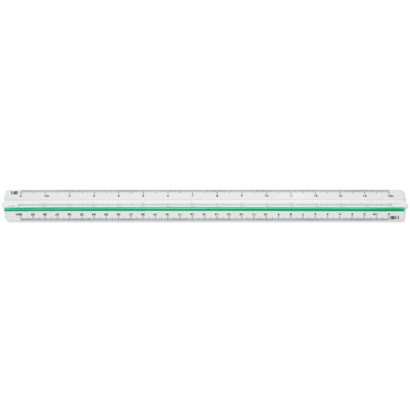 Scalimetro Per Arredamento 30cm 6 Scale: 1:100-200-250-300-400-500