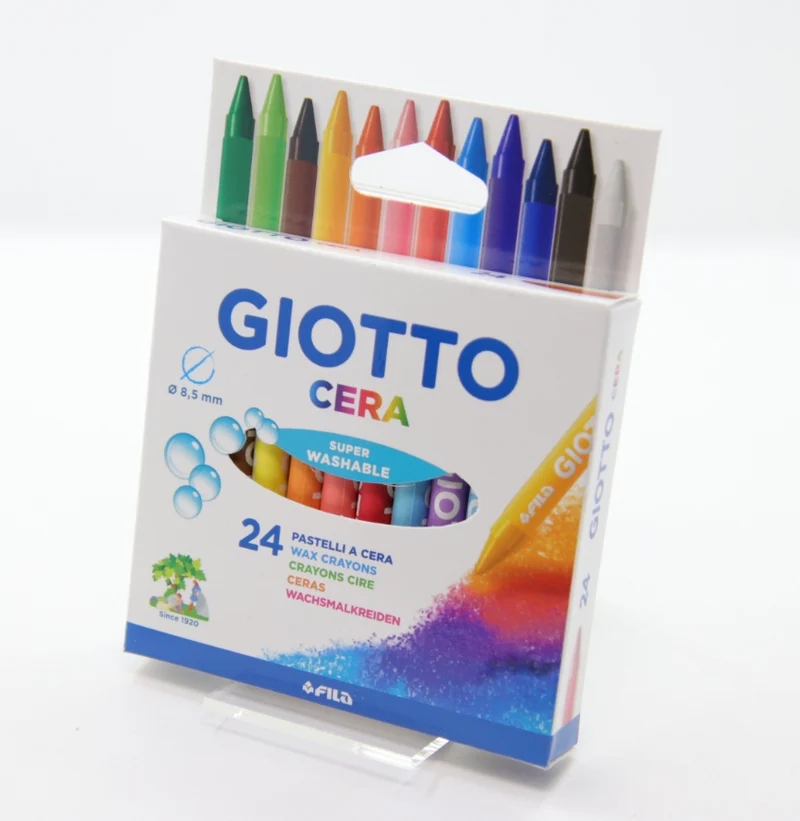 Giotto Pastelli Cera A Cera Lavabili Colorati Scatola Da 24pz