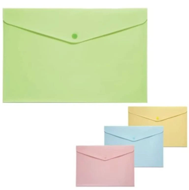Busta Con Bottone PPL A4 Colori Assortiti Pastello