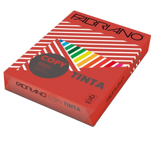 Risma Di Carta Colorata Fabriano A4 Copytinta Rosso 200g 100 Fogli
