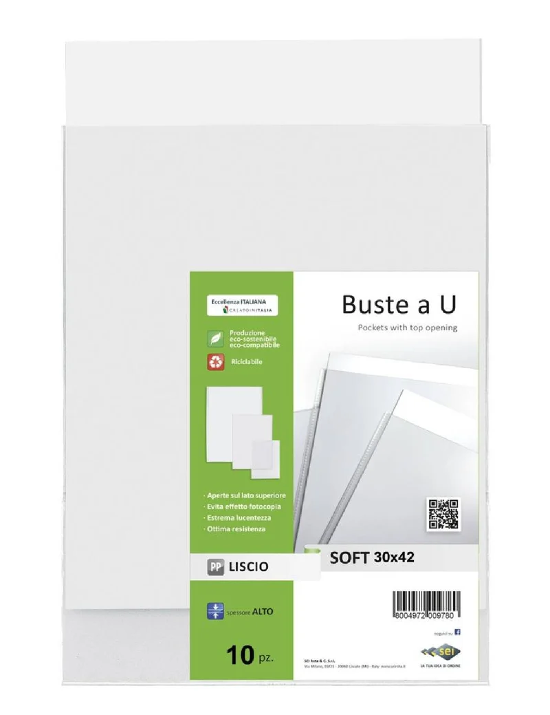 Buste Trasparenti Ad U Senza Foratura Sei Rota Soft A3 10pz