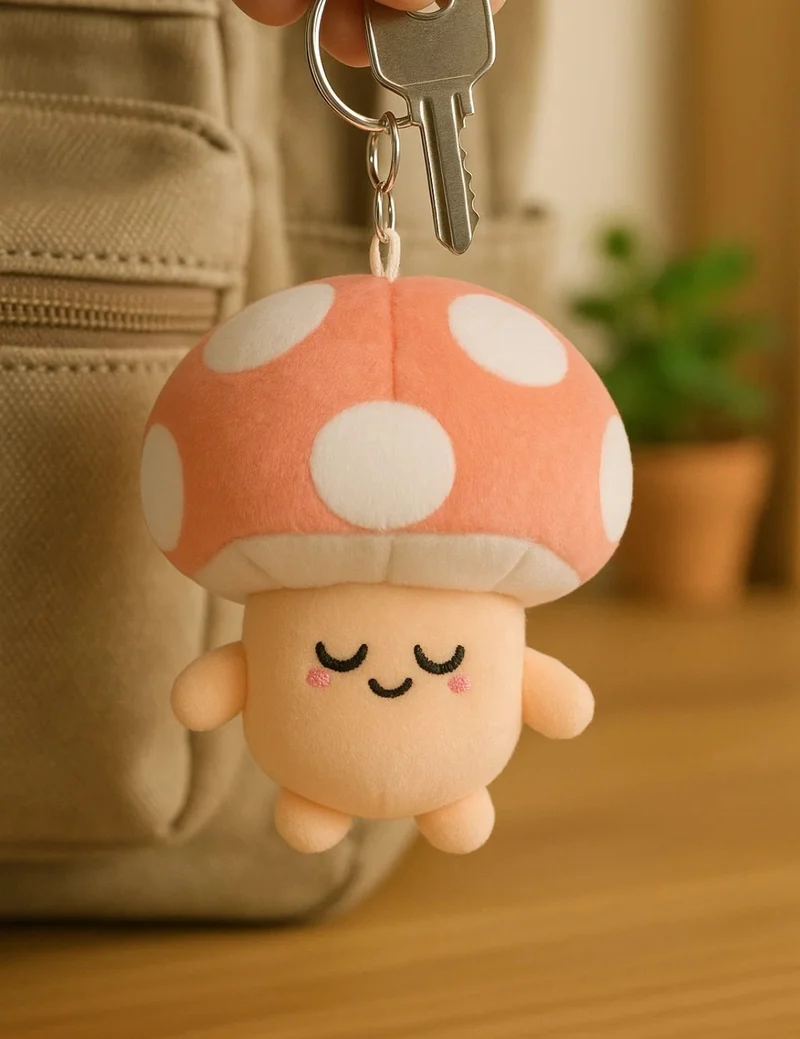 Portachiavi In Peluche Fungo Rosso