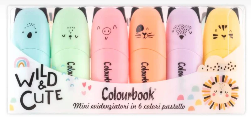 Mini Evidenziatori Wild And Cute 6pz. Colori Pastello