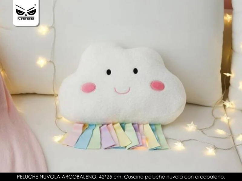 Cuscino Peluche Nuvoletta Arcobaleno