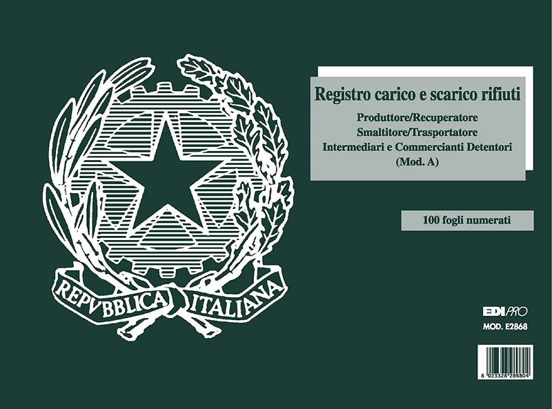 Registro Carico E Scarico Rifiuti InTempo 100 Fogli Modello A Detentori