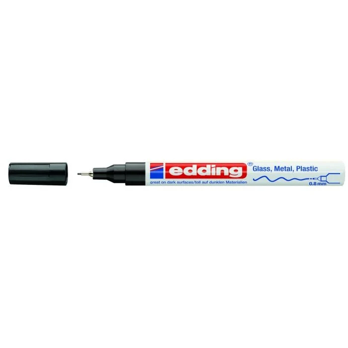 Marcatore Permanente A Vernice Nera 780 Edding Punta Extra Fine 0,8 mm