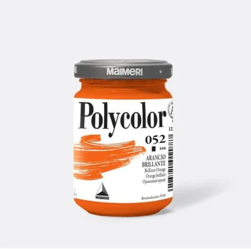 Maimeri Polycolor 052 Arancio Brillante Tempera Vinilica 140ml