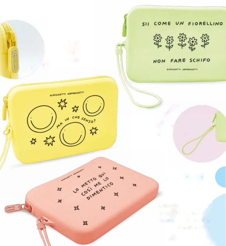 One Color Astuccio Portapenne Silicone Disegnetti Depressetti