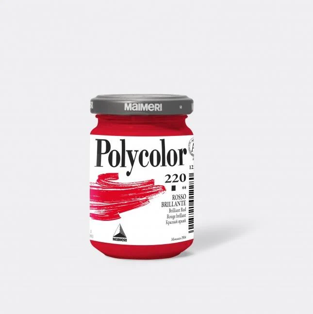 Polycolor 220 Maimeri Rosso Brillante Tempera Vinilica 140ml