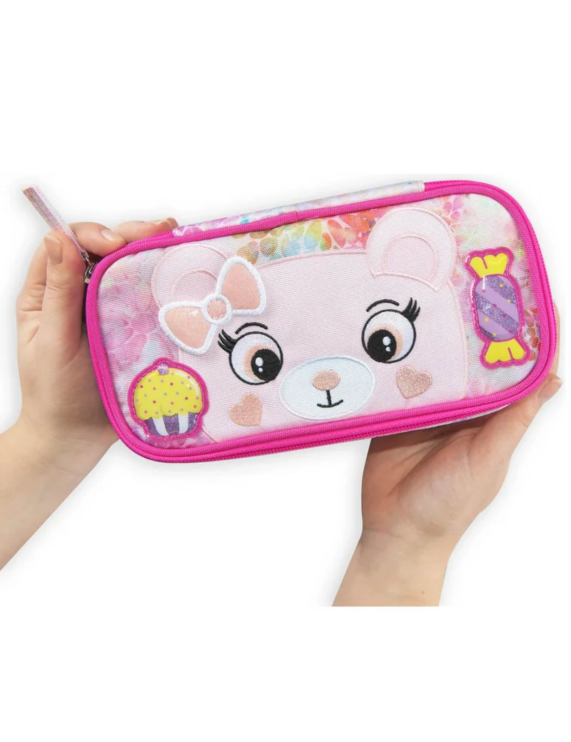 Astuccio Ovale Mofu Mofu Orso Rosa