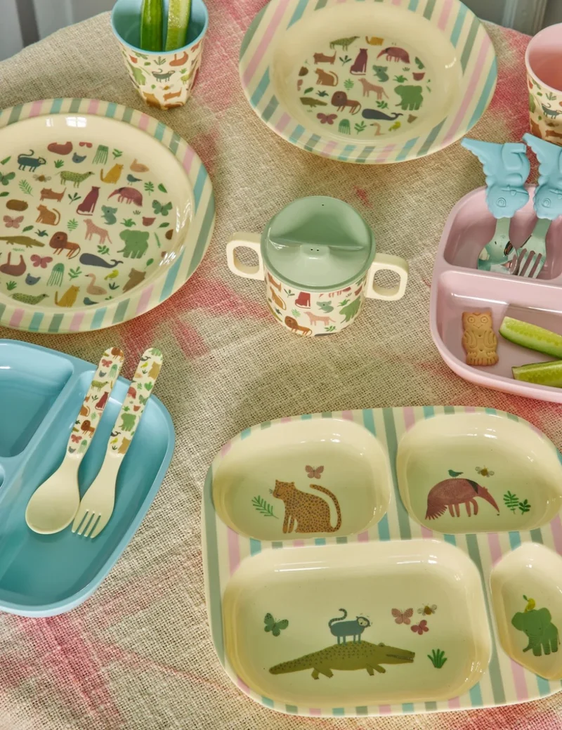 Rice Piatto Piano Per Bambini In Melamina Giungla 22cm
