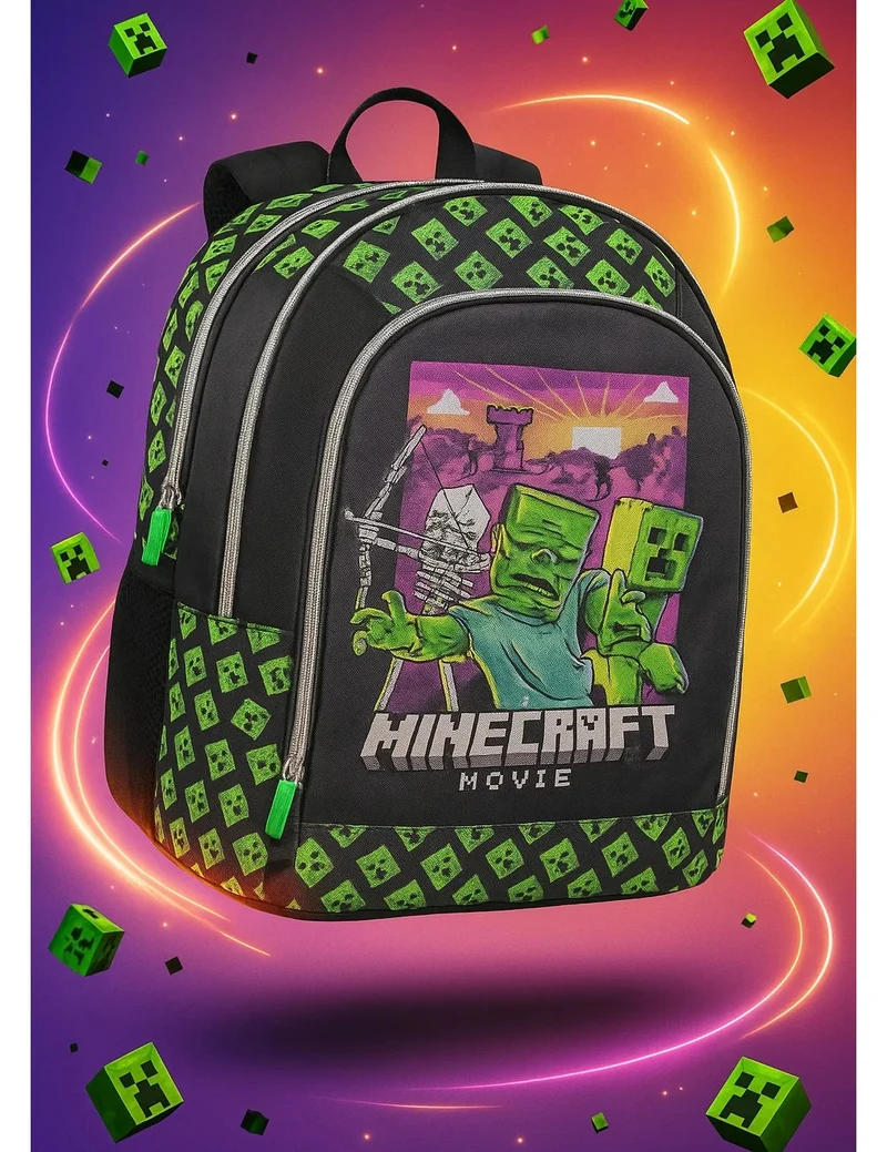 Zaino Organizzato 3 Scomparti Minecraft The Movie