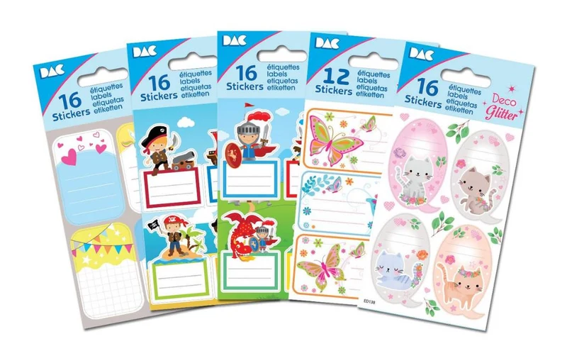 Set Etichette Nominative 8cm Assortiti