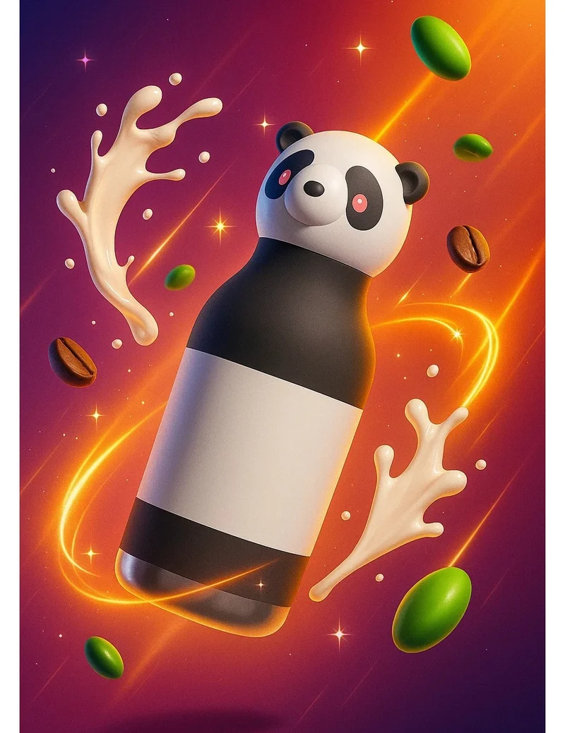Borraccia Termica In Acciaio Inox Bestie Bottle Panda 460ml