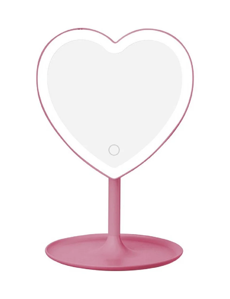 Specchio Da Trucco LED Cuore Rosa 28,5cm