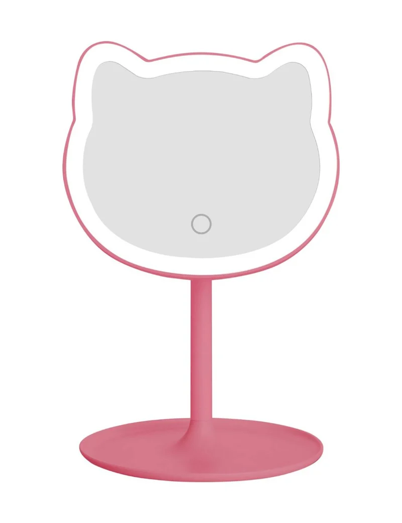 Specchio Da Trucco LED Gattino Rosa 29cm