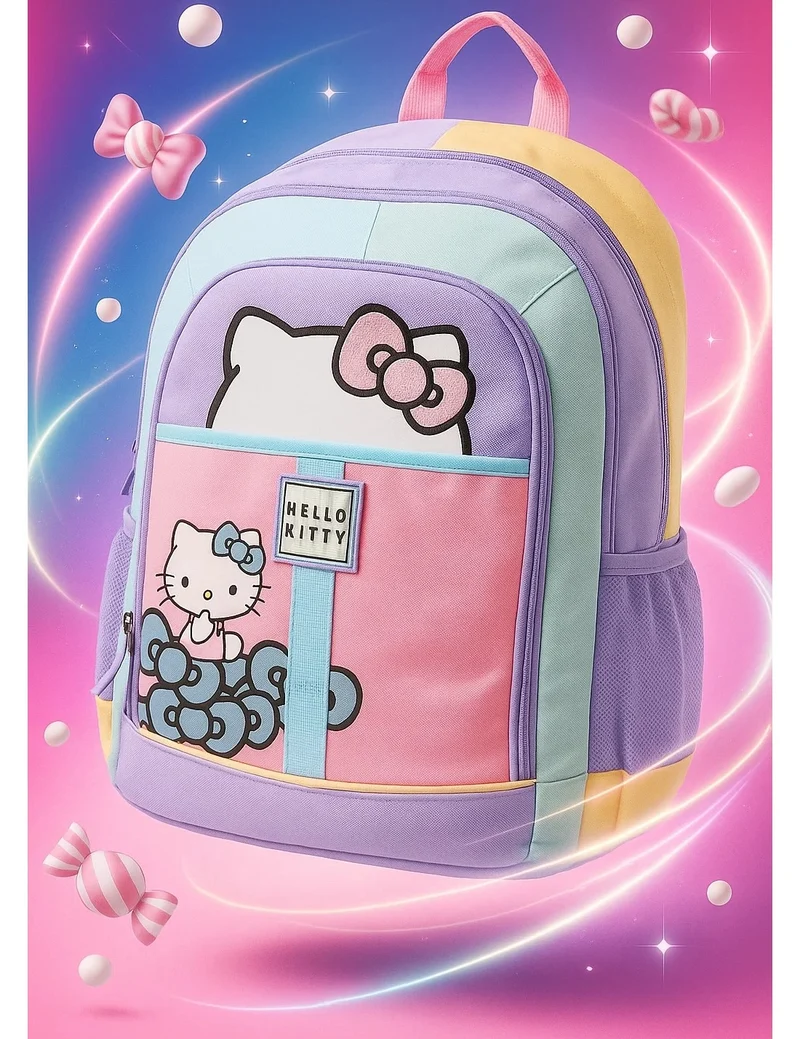 Zaino Scuola 3 Scomparti Round Hello Kitty