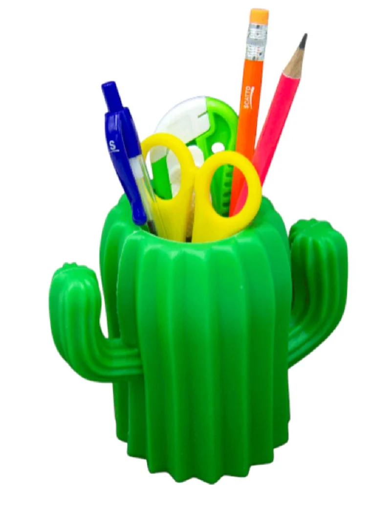 Portapenne Da Scrivania Cactus Verde 11cm