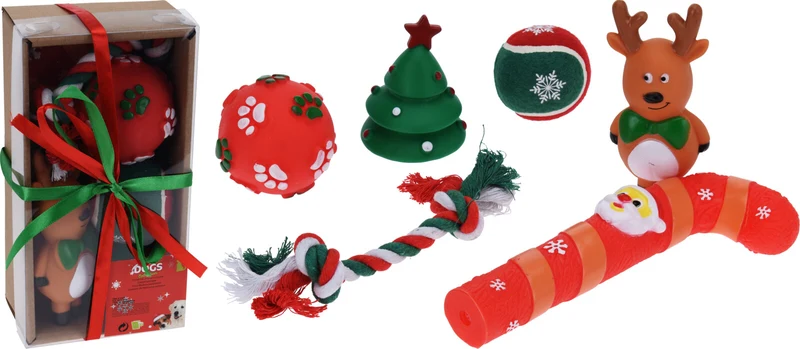 Set 6 Giochi Natalizi Per Cani