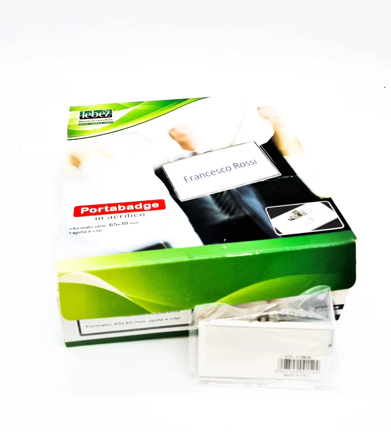 Lebez Portabadge In Plastica Con Spilla Confezione 24pz.