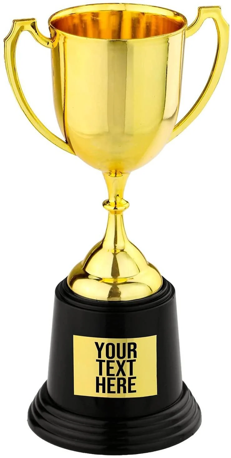 Trofeo Con Etichetta Adesiva Personalizzabile