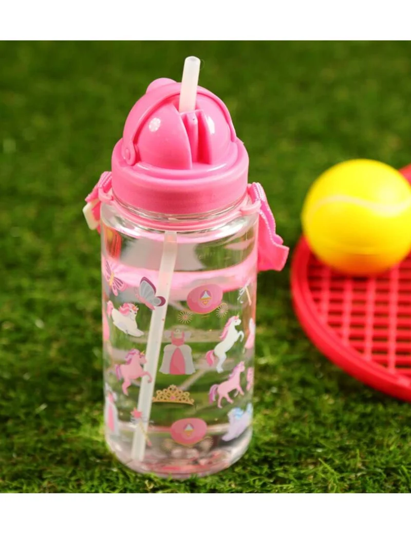 Borraccia In Plastica Infrangibile Unicorno Con Tracolla 350ml