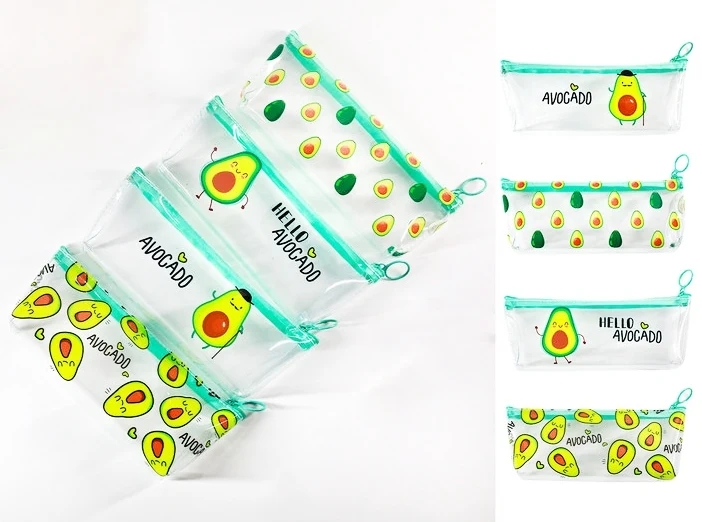 Astuccio Portapenne Silicone Trasparente Avocado Assortito