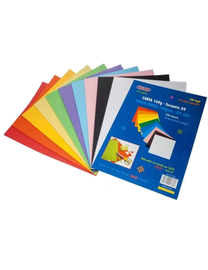 Carta Colorata 10 Colori 160g A4 100pz