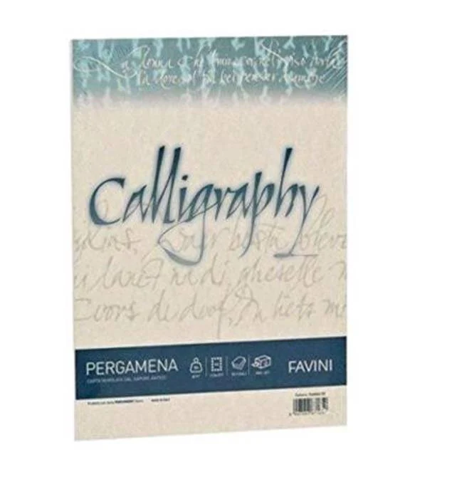 Fogli Pergamena Favini Calligraphy A4 190g 50 Fogli Perla
