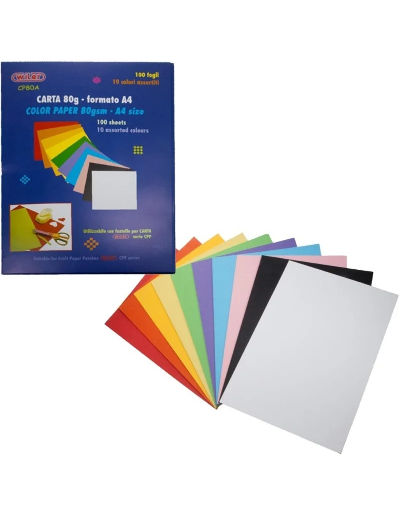 Carta Colorata 10 Colori 80g A4 100pz