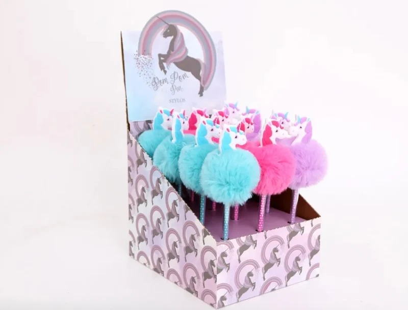 Penna Pon-Pon Unicorno Assortita