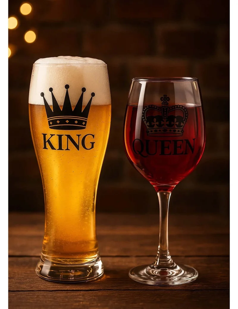 Set Bicchiere E Calice King E Queen