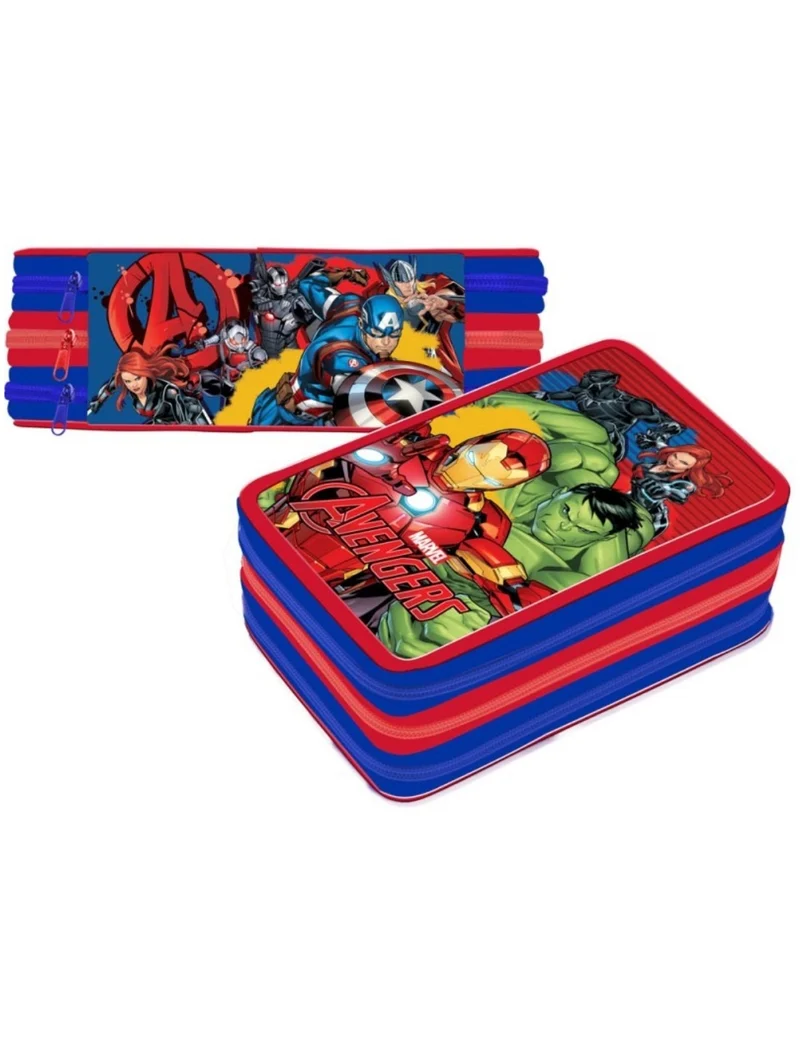 Astuccio Completo 3 Zip Avengers Premium