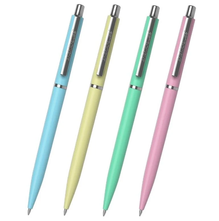 Penna Blu Colori Pastello A Scatto Assortiti