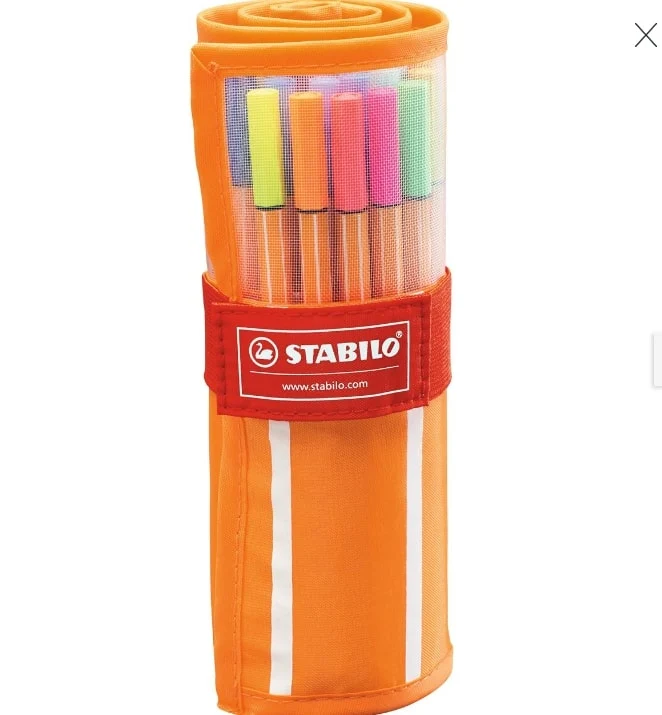 Pennarelli Rotolo Fineliner Stabilo Point 88 Brush Rotolo 30 Colori