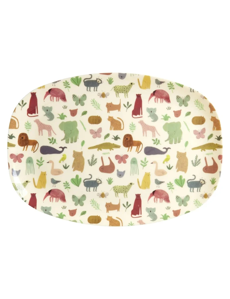 Rice Piatto Piano Grande Rettangolare Giungla 30cm