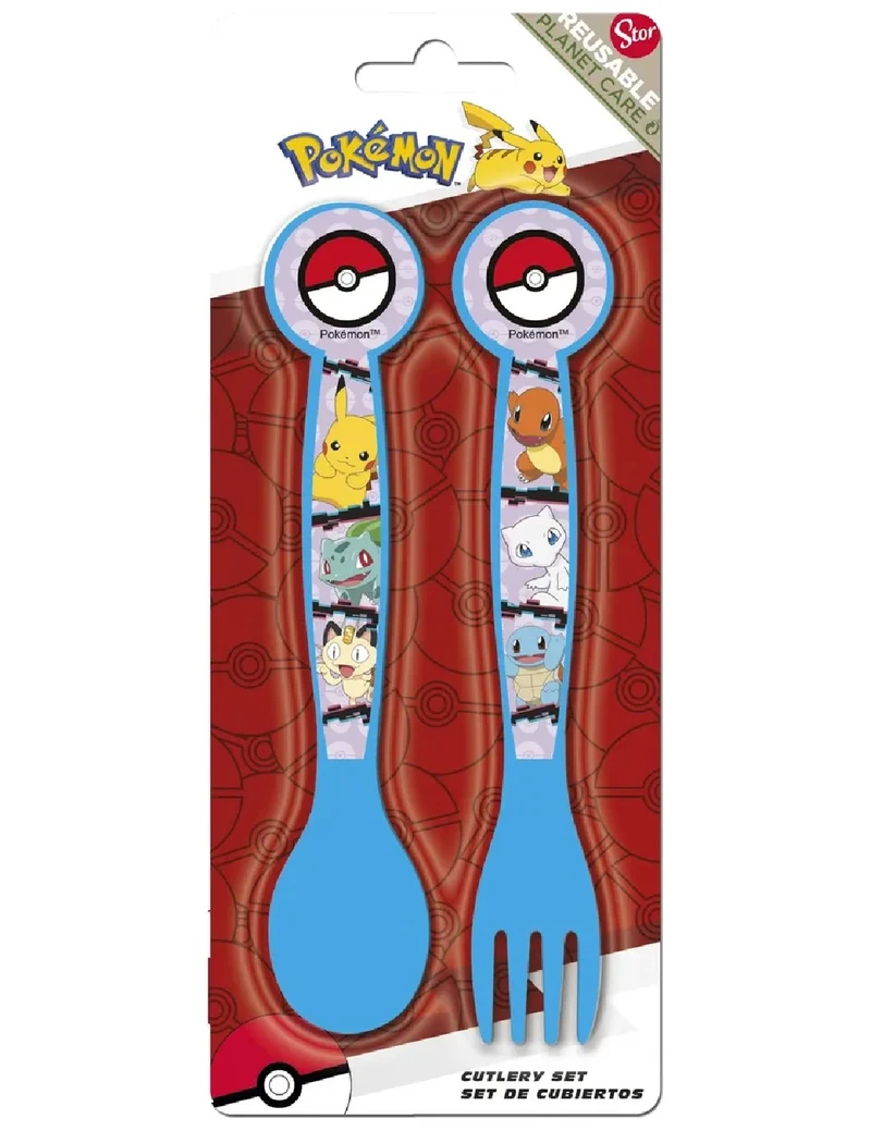 Set Posate Per Bambini Cucchiaio E Forchetta Pokémon