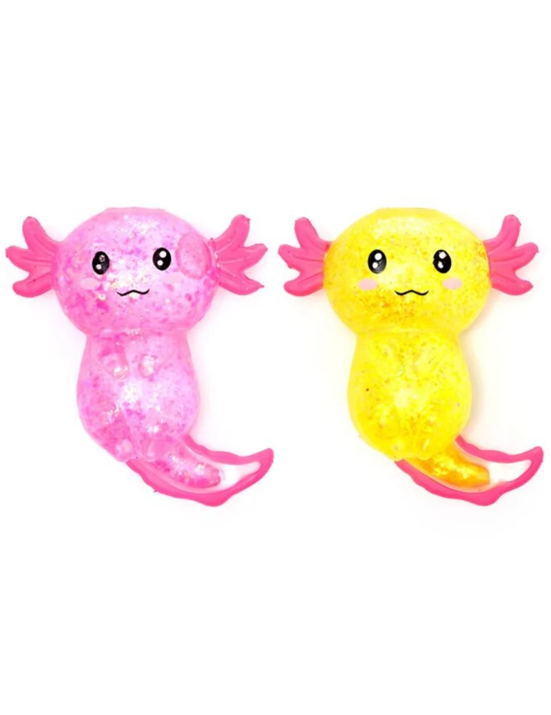 Squishy Antistress Axolotl Glitter Allungabile Morbido