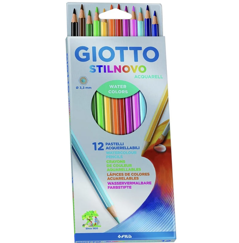 Giotto Stilnovo Pastelli Acquerellabili Matite Colorate Scatola Da 12pz