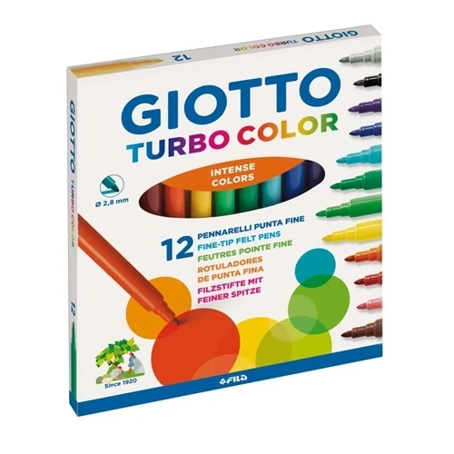 Pennarelli Giotto Turbocolor Colori Intensi 12pz