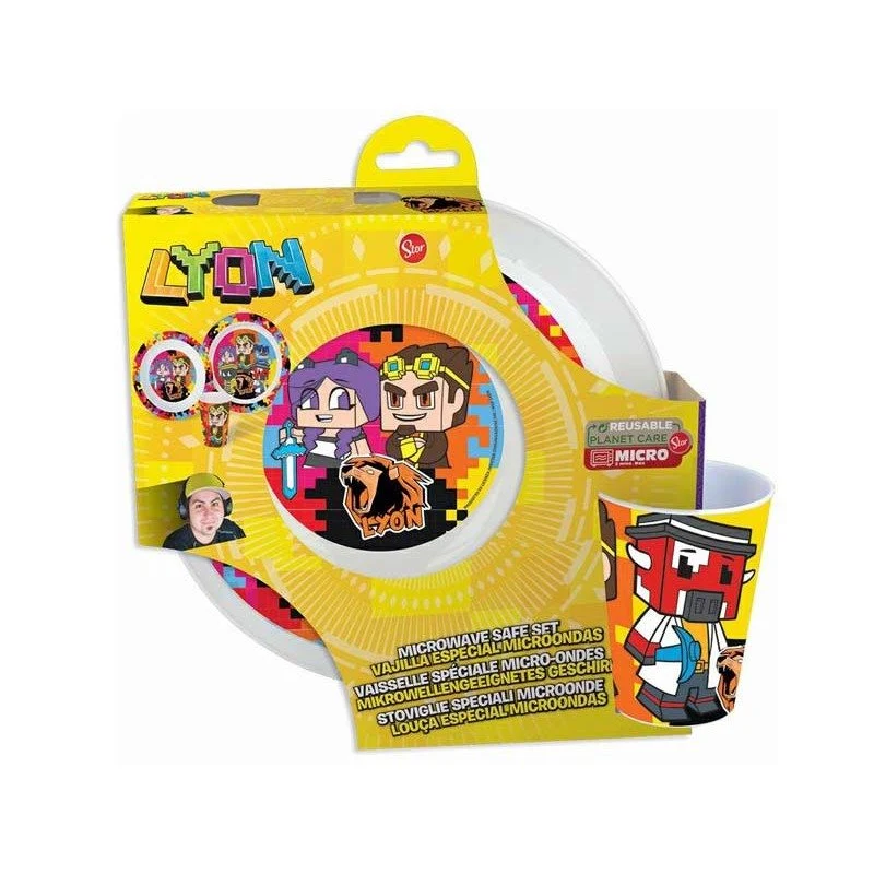 Set Merenda Lyon Piatti e Bicchiere in Plastica