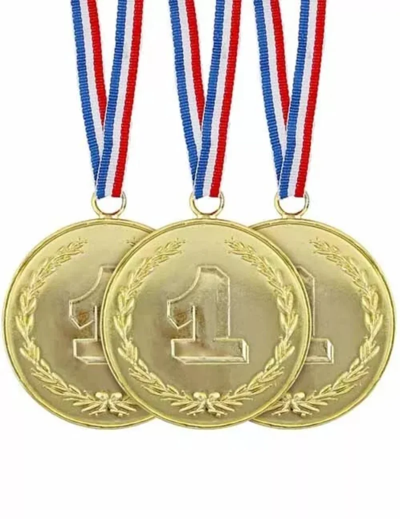 Medaglia Plastica Oro Vincitore Numero 1