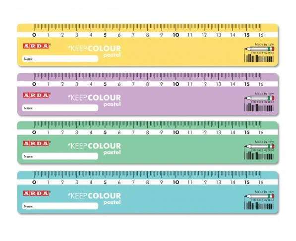 Riga in Plastica Rigida 16cm Pastel Colori Assortiti